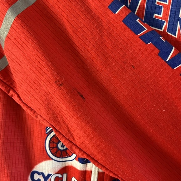 Hincapie Team Clover Cycling Jersey Red Blue Full Zip Long Sleeve Size M - Picture 12 of 14